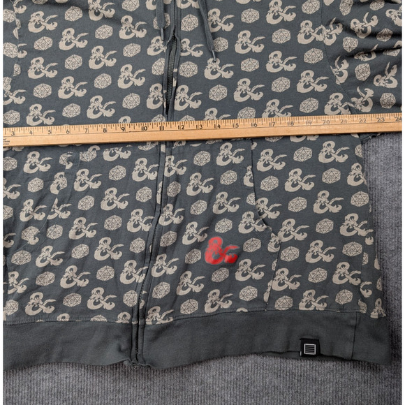 Dungeons & Dragons Hoodie Mens 2XL All Over Print Y2K Full Zip Skater Grunge AOP - Picture 5 of 6